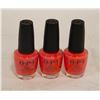 Image 1 : BRAND NEW BAG WITH 3 BOTTLES OF OPI NAIL LACQUER