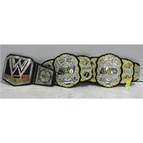 3 ESTATE WRESTLING BELTS TOGETHER-ESTATE