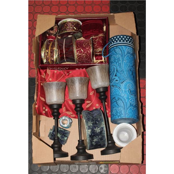 FLAT WITH DECORATIVE RIBBON, 3-PIECE TEA-