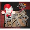 Image 1 : WOOD SLED & WOOD REINDEER PULLING SANTA