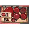 Image 1 : SET OF RED/BLACK KITCHEN PLATES/BOWLS/CUPS