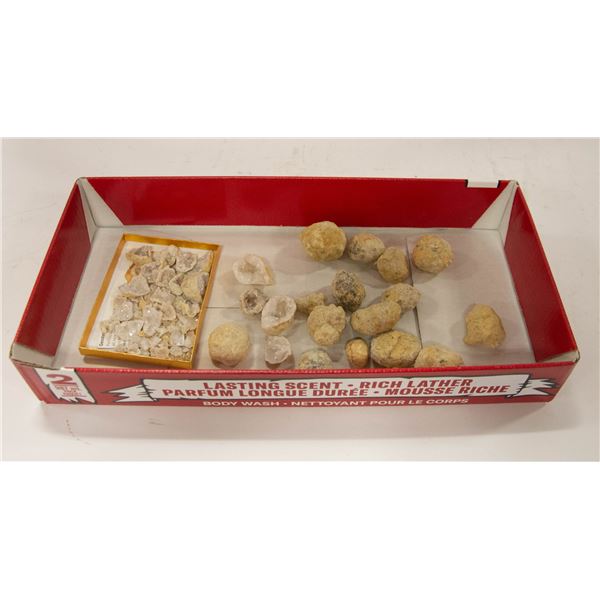 BUNDLE OF UNOPENED GENUINE GEODES - OPENED GEODE