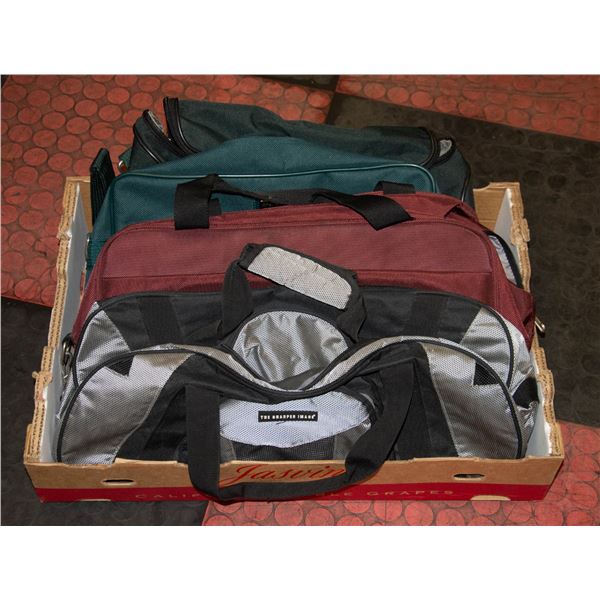 4 TRAVEL BAGS, SHARPER IMAGE, SWISS GEAR,