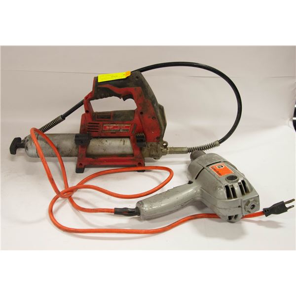 MILWAUKEE BATTERY POWERED GREASE GUN AND BLACK &