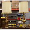 Image 1 : PAIR OF LARGE BRASS TABLE LAMPS 44IN TALL
