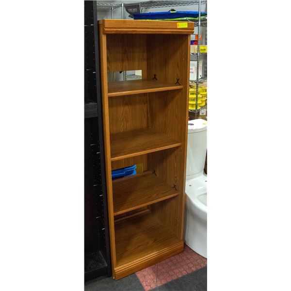 WOOD BOOK SHELF WITH 3 ADJUSTABLE