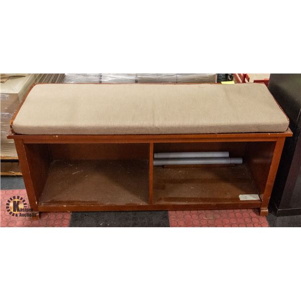ENTRANCE WAY BENCH WITH STORAGE AND PADDED SEAT