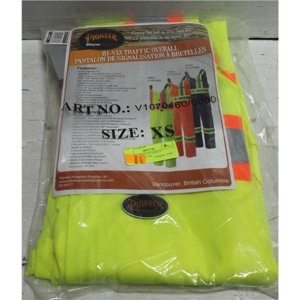 PIONEER HIGH VIZ SAFETY OVERALLS SIZE XS