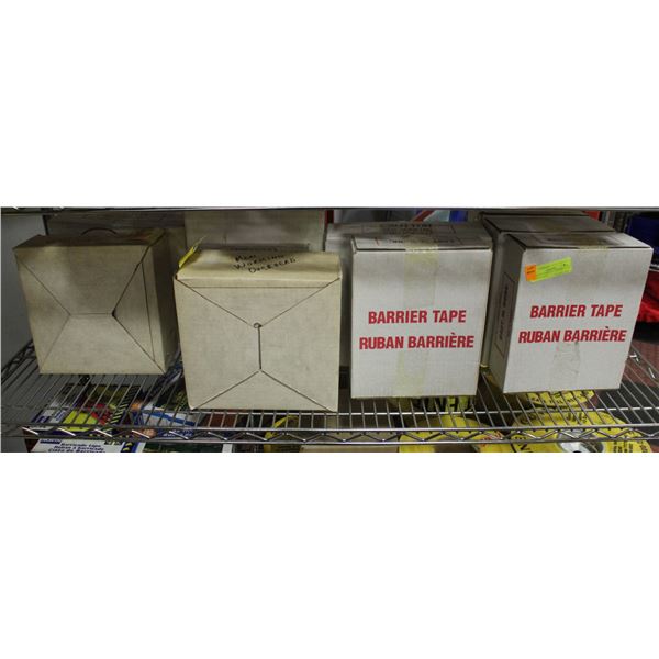 SHELF OF VARIOUS CONSTRUCTION SAFETY TAPES