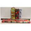 Image 1 : 4 LARGE ROLLS WRAPPING PAPER WITH 2 BOTTLE