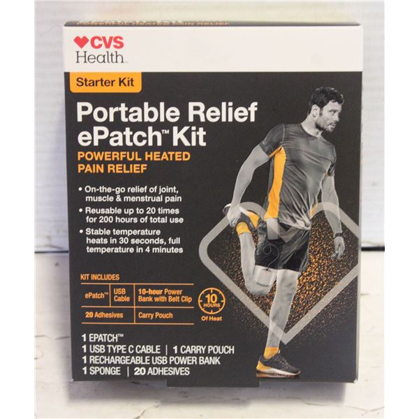 NEW CVS HEALTH PORTABLE RELIEF E PATCH STARTER KIT