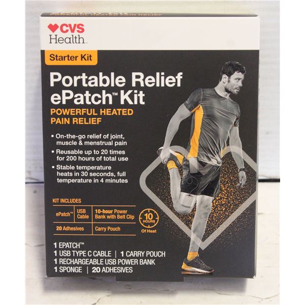 NEW CVS HEALTH PORTABLE RELIEF E PATCH STARTER KIT