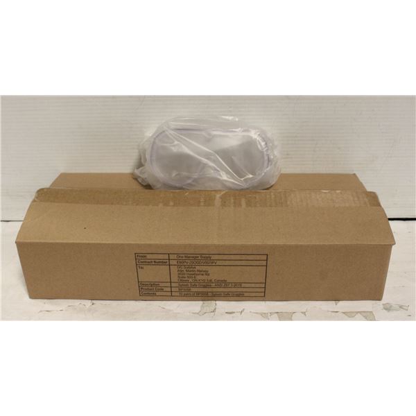 NEW CASE WITH 10 CLEAR SAFETY GOGGLES