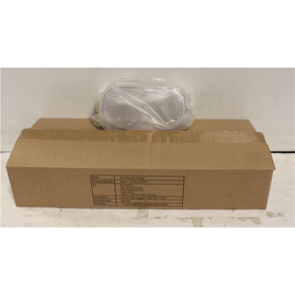 NEW CASE WITH 10 CLEAR SAFETY GOGGLES