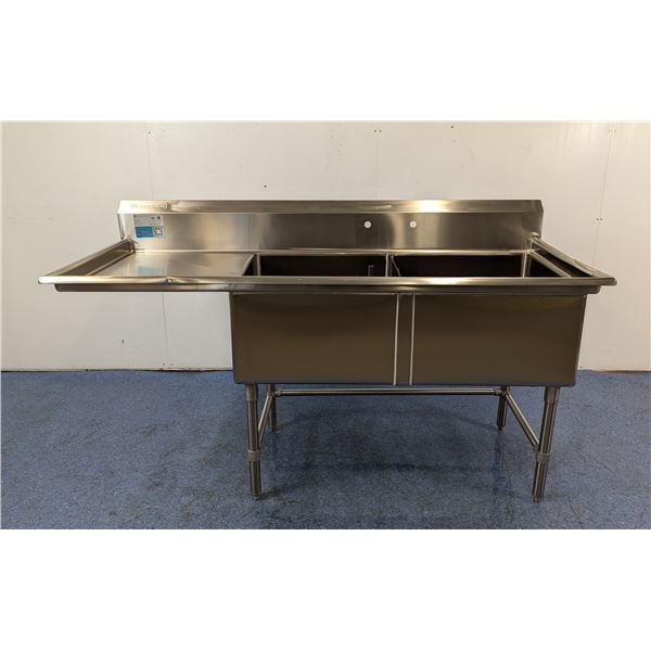 Thorinox TDS-2424-L24 Two Compartment Sink with Left Drain Board | Sink-1/R7
