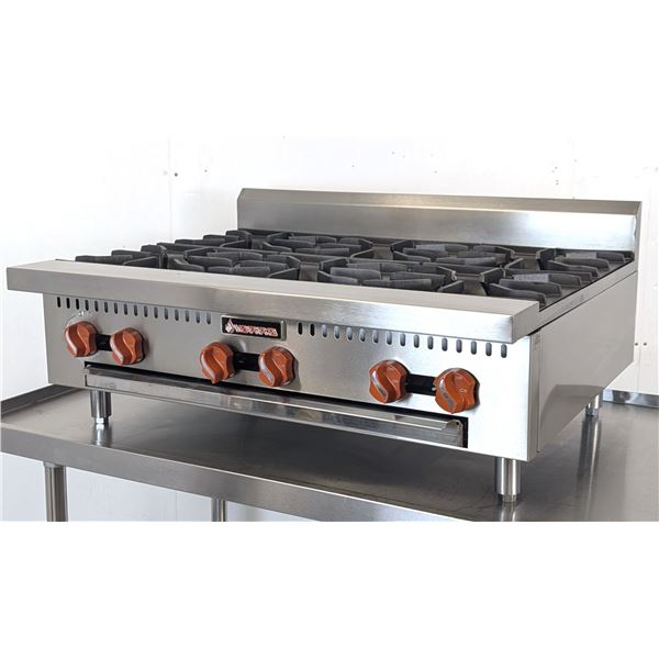 36" Six Burner Hot Plate, Sierra Range SRHP-6-36 | R5
