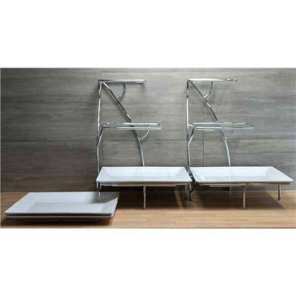 3 Tiered Platter Stand With Plates - Lot of 6pcs | MA-3/L8-1