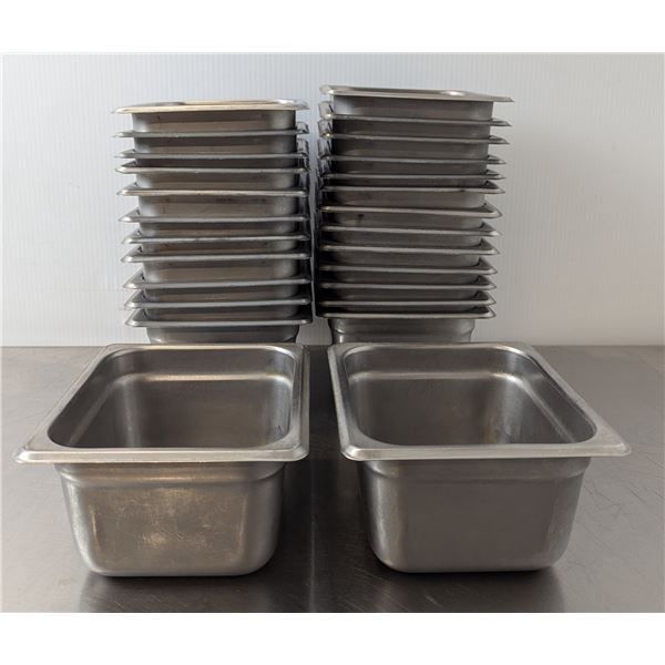 1/6 Size 4" Deep Stainless Steel Inserts - Lot of 26 | Ft MC-1