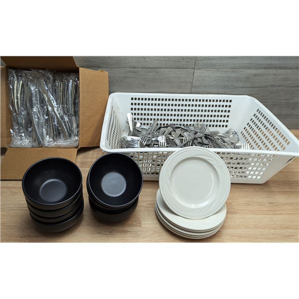 Assorted Dishes and Cutlery - Lot of Approx 100pcs | Front B