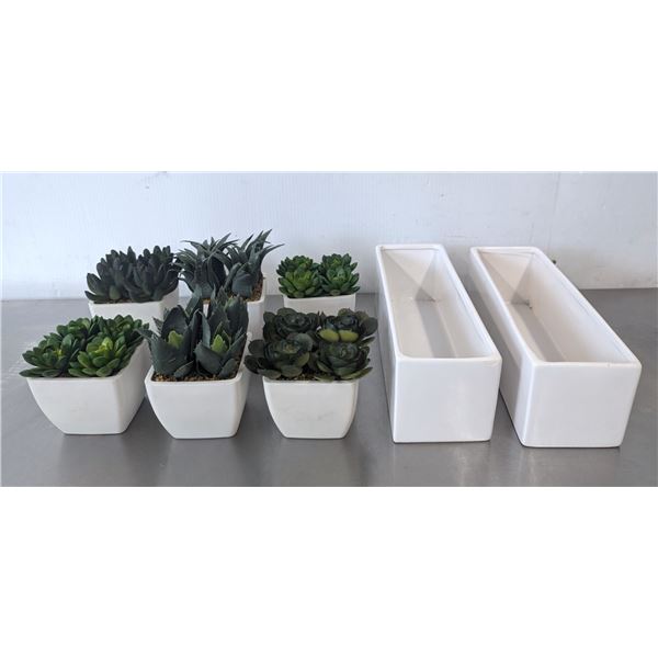 Artificial Plants & Vases - Lot of 8pcs | AB-4/Ft F