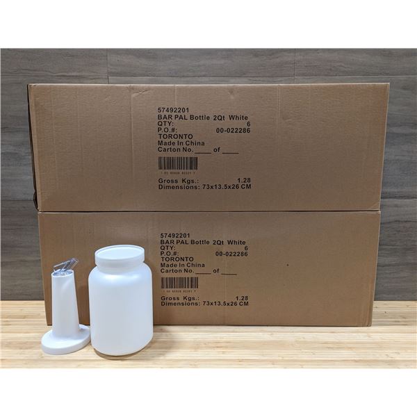 2qt Containers with Pourers, White - Lot of 12 (2 Boxes) | W/ML1-2