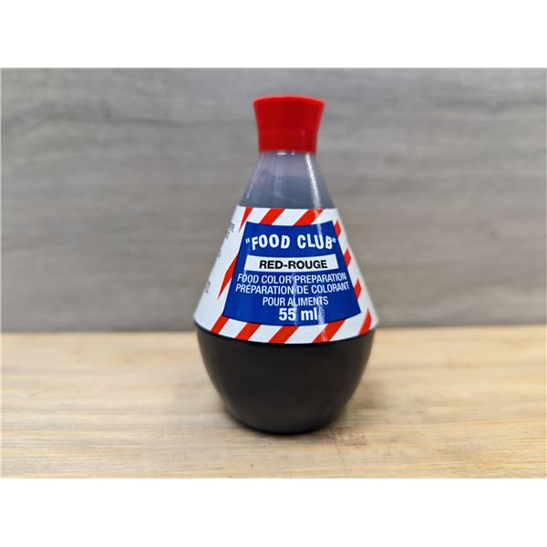 Food Club Red Food Color Preparation, 55ml - Lot of 12 (1 Box) | L9-Floor