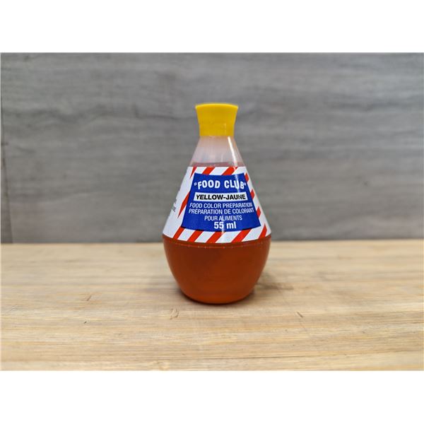Food Club Yellow Food Color Preparation, 55ml - Lot of 12 (1 Box/660ml) | L9-Floor