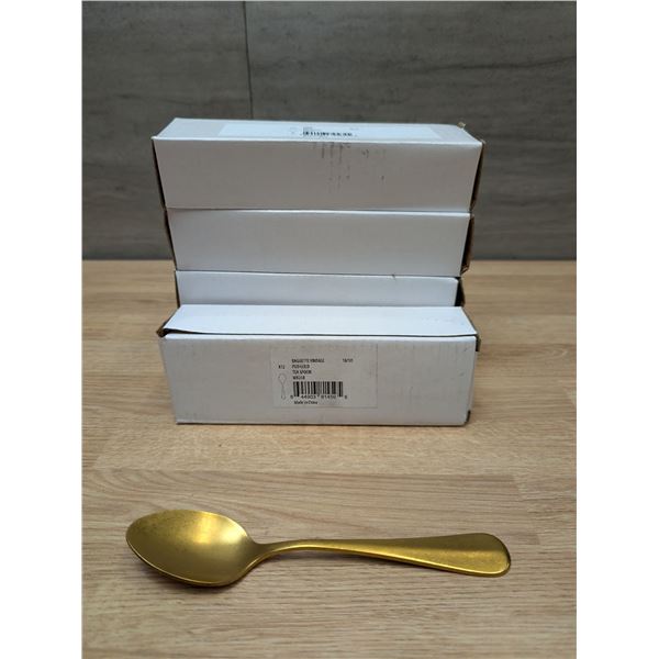 Vintage Gold 5-3/4" Teaspoons - Lot of 60 (5 Boxes) | L6-CR4/MB258