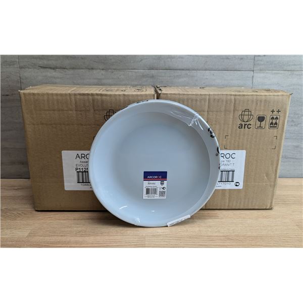 Arcoroc Evolutions 7-3/8" Granite Coupe Plates - Lot of 48 (2 Cases) | R9-1/P1125