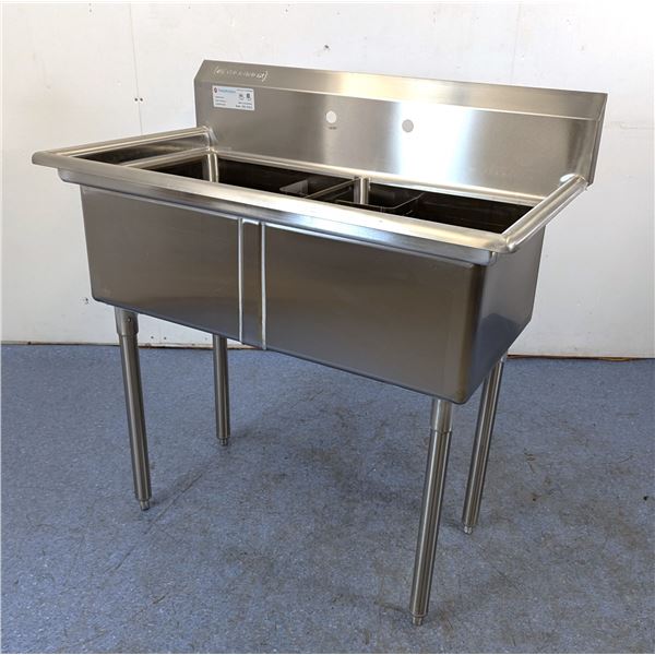 Thorinox TDS-1818-0 18" x 18" x 11" Corner Drain 2 Tub Sink | Bsink4/L12