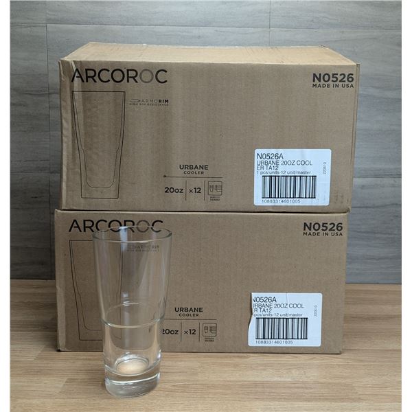 Arcoroc Urbane 20oz Stackable Cooler Glasses - Lot of 24 (2 Cases) | ML4-1/N0526