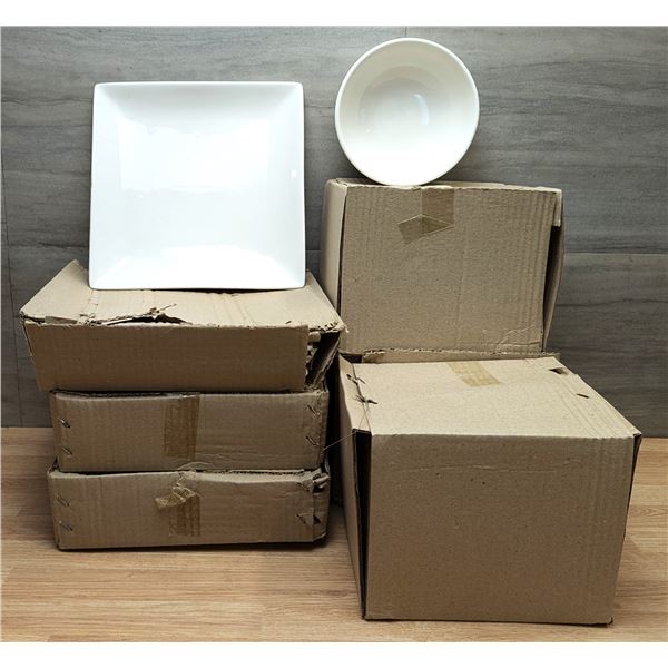 Cameo China Square Plates & Round Bowls  - Lot of 30pcs | AB-11/FrMC-1