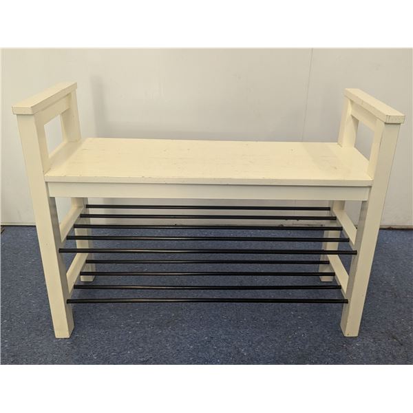 White Shoe Rack Bench | MR3-1
