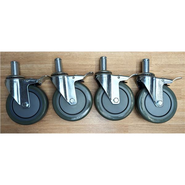 5" Casters With Brakes, Gray - Lot of 4 | Front C