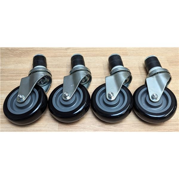 4" Casters, Black - Lot of 4 | Front B
