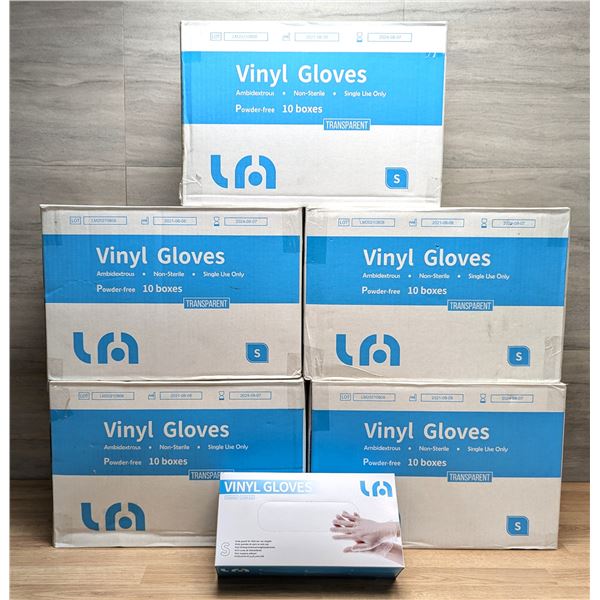 Powder Free Transparent Vinyl Gloves, Size Small - Lot of 5000 (5 Cases) | AK-1/CC5
