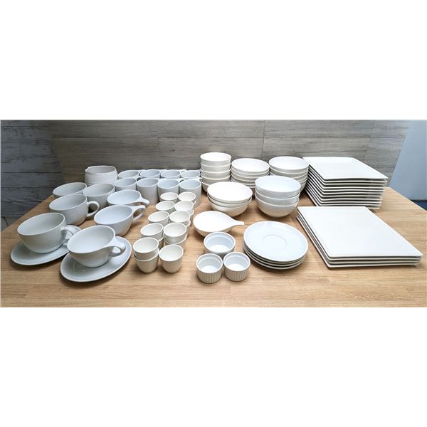 Assorted White Tablewares - Lot of Approx 80pcs | AB-18/Rack H