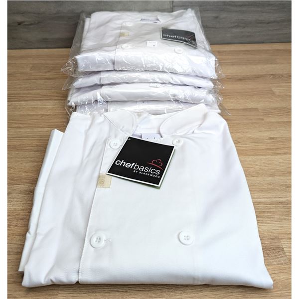 Chefwear White Chef Jackets With Long & Short Sleeves, Size M - Lot of 8pcs | FrE