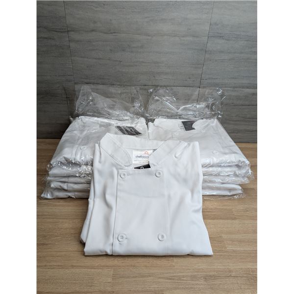 Chefbasics White Chef Jackets With Long Sleeves, Size XXL - Lot of 11 | FrE
