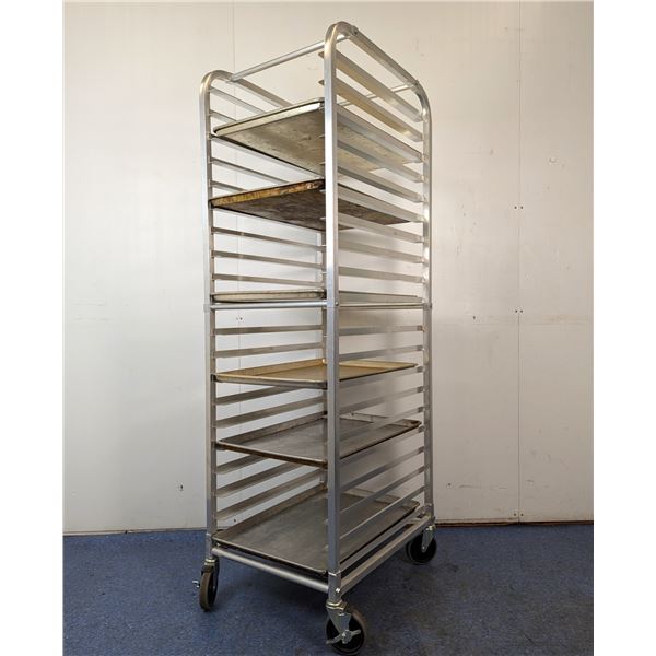 Omcan 20-Tier Aluminum Pan Pan Rack With Full size Bun Pans - Lot of 7pcs | R1