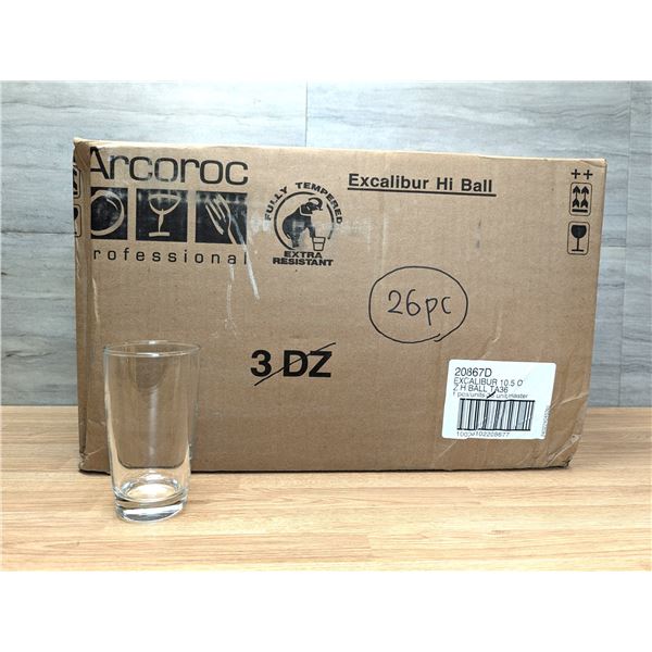 Arcoroc Excalibur 10.5oz Hi Ball Glasses - Lot of 26 | EC6
