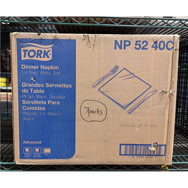 Tork Dinner Napkin 1/4 Fold White 375 Napkins - Lot of 7 | EC6