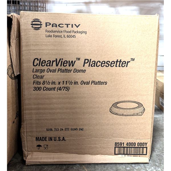 Pactiv Clear View Large Oval Platter Dome  - Lot of 300 ( 1 case ) | L6-1