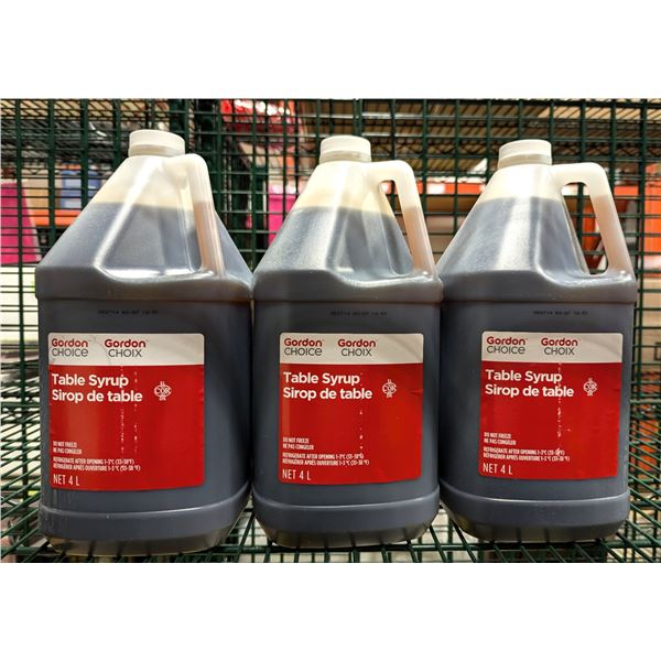Gordon Choice Table Syrup 4L - Lot of 3 | EC2