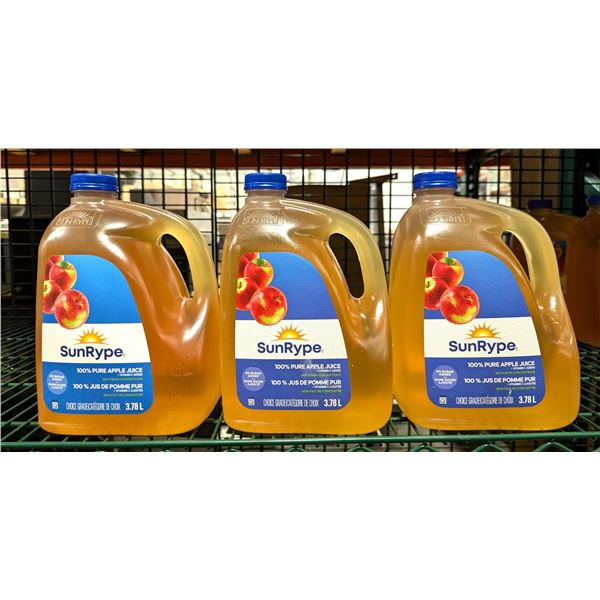 SunRype 100% Pure Apple Juice 3.78L - Lot of 3 | EC4