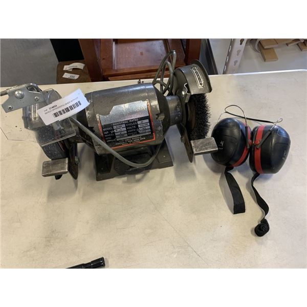 BENCH GRINDER/POLISHER WITH EAR PROTECTION