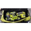 Image 1 : 12V RYOBI FOUR PIECE KIT WITH TWO BATTERIES AND CHARGER