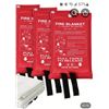 Image 1 : NEW EMERGENCY FIRE BLANKETS 3PCS - READY FOR KITCHEN USE, 39.37" X 39.37"