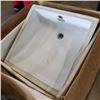 Image 2 : WHITE PORCELAIN UNDERMOUNT SINK, APPROX. 17" X 17" X 8"