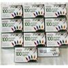 Image 1 : 11 SETS OF PREXTEX ULTRA BRIGHT INDOOR/OUTDOOR HOLIDAY LIGHTS, 10 PACKS OF 100, AND ONE PACK OF 50